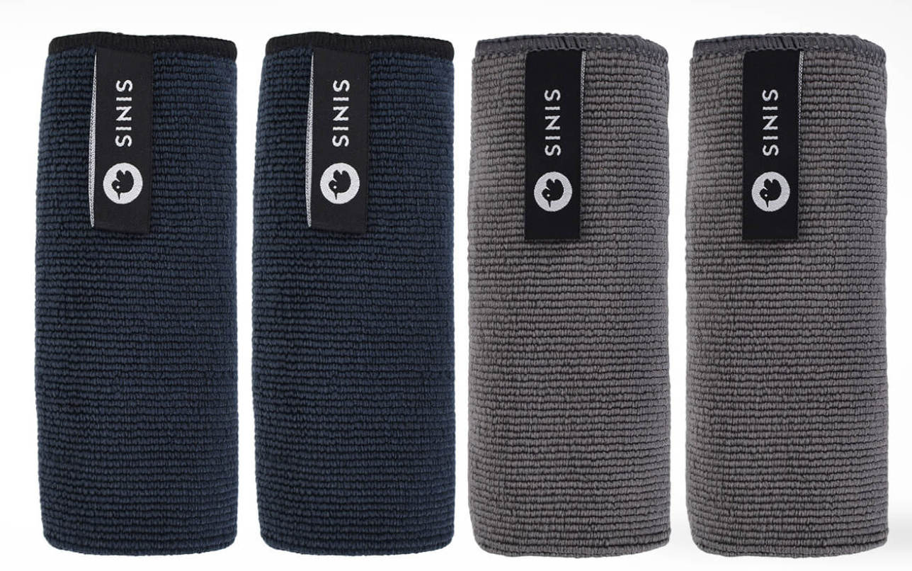 SINIS 4x Barista Mikrofaser Tücher dunkelblau (2x) + grau (2x)