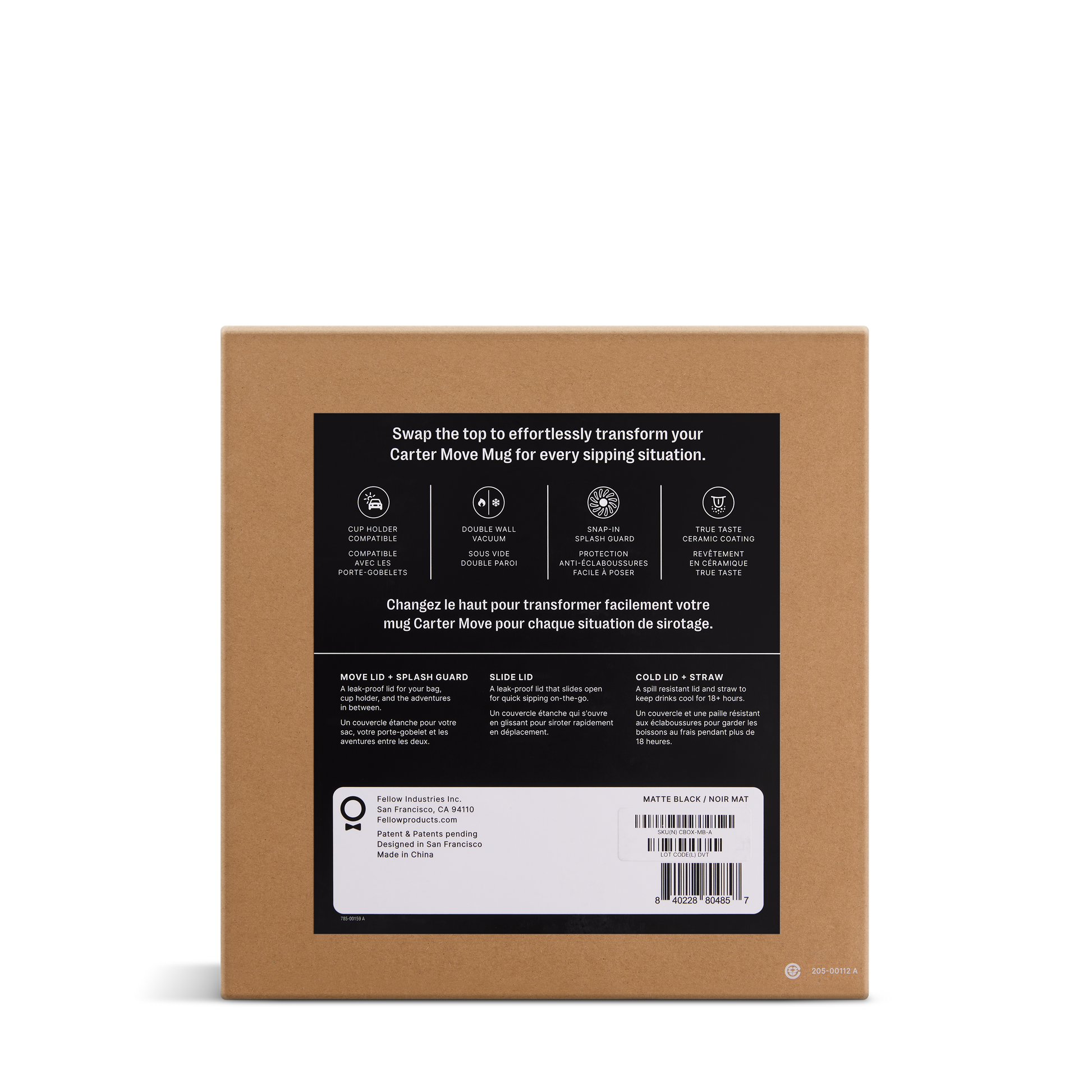 Fellow Carter 3-in-1 Sip System | Thermobecher-Set mit verschiedenen Deckeln - Coffee Annan