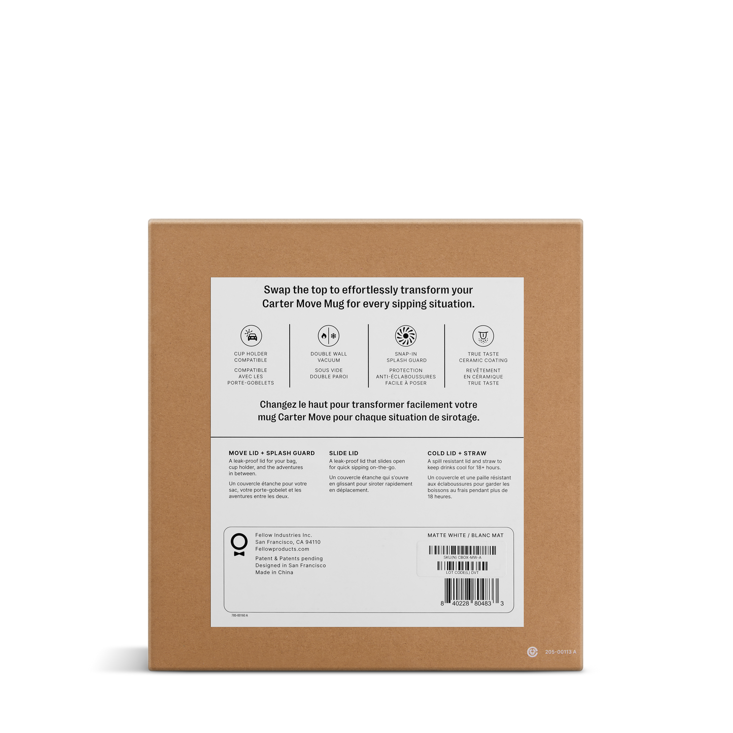 Fellow Carter 3-in-1 Sip System | Thermobecher-Set mit verschiedenen Deckeln - Coffee Annan