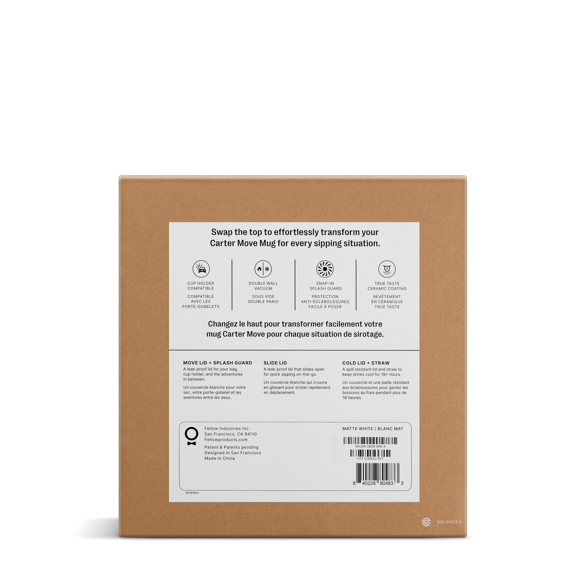 Fellow Carter 3-in-1 Sip System | Thermobecher-Set mit verschiedenen Deckeln - Coffee Annan