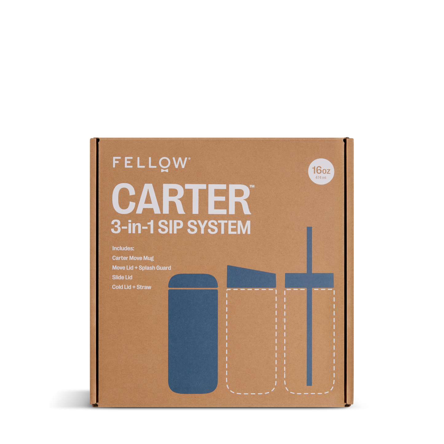 Fellow Carter 3-in-1 Sip System | Thermobecher-Set mit verschiedenen Deckeln - Coffee Annan