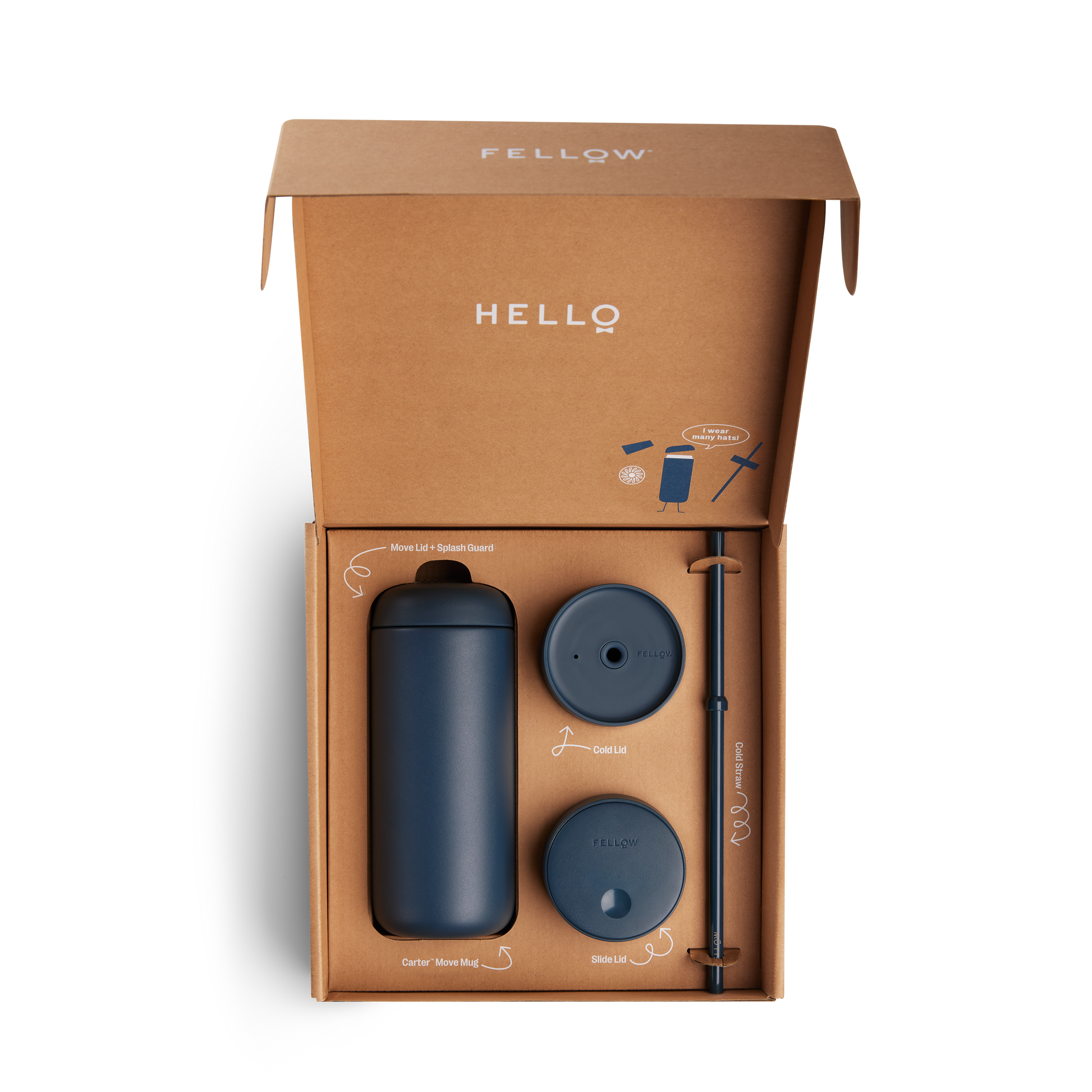 Fellow Carter 3-in-1 Sip System | Thermobecher-Set mit verschiedenen Deckeln - Coffee Annan