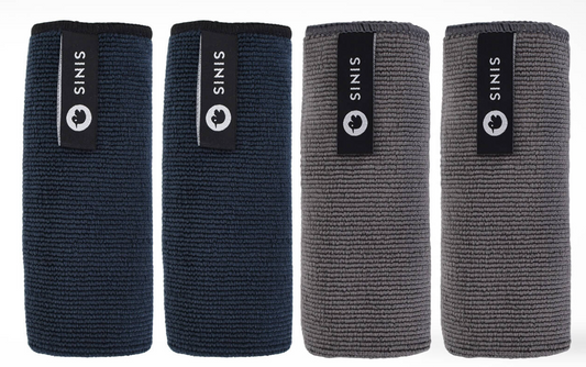 SINIS 4x Barista Mikrofaser Tücher dunkelblau (2x) + grau (2x)