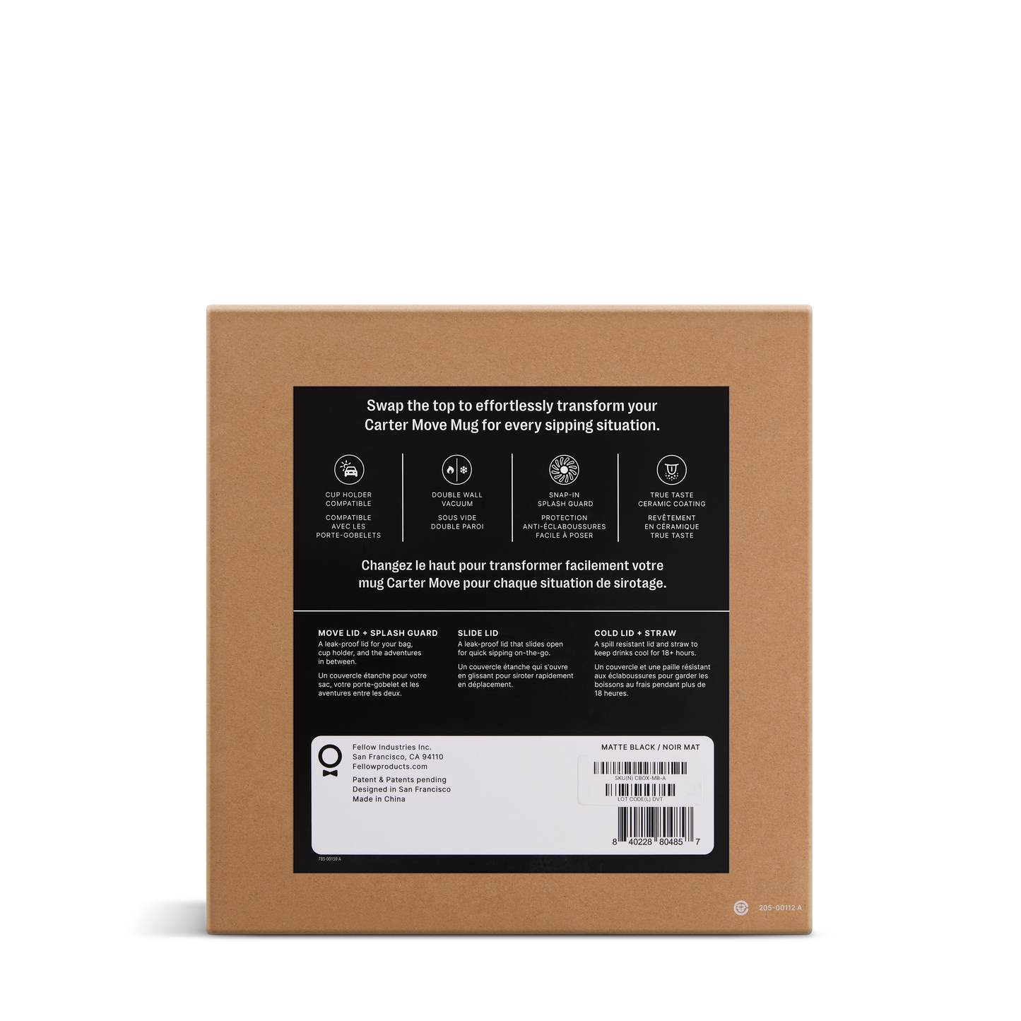 Fellow Carter 3-in-1 Sip System | Thermobecher-Set mit verschiedenen Deckeln - Coffee Annan