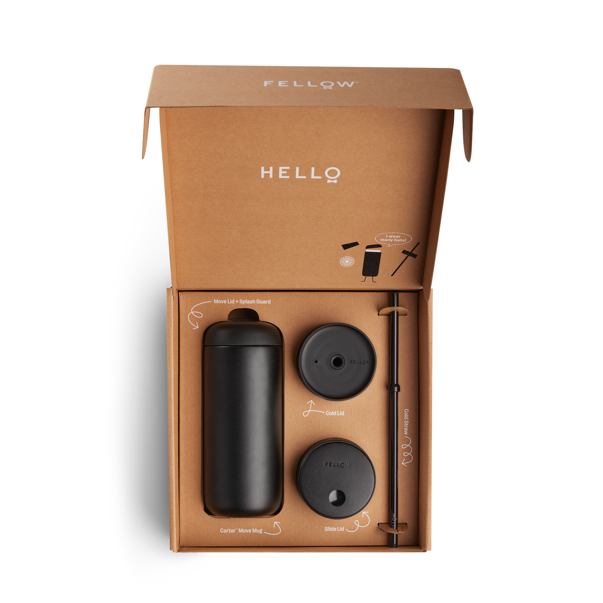 Fellow Carter 3-in-1 Sip System | Thermobecher-Set mit verschiedenen Deckeln - Coffee Annan