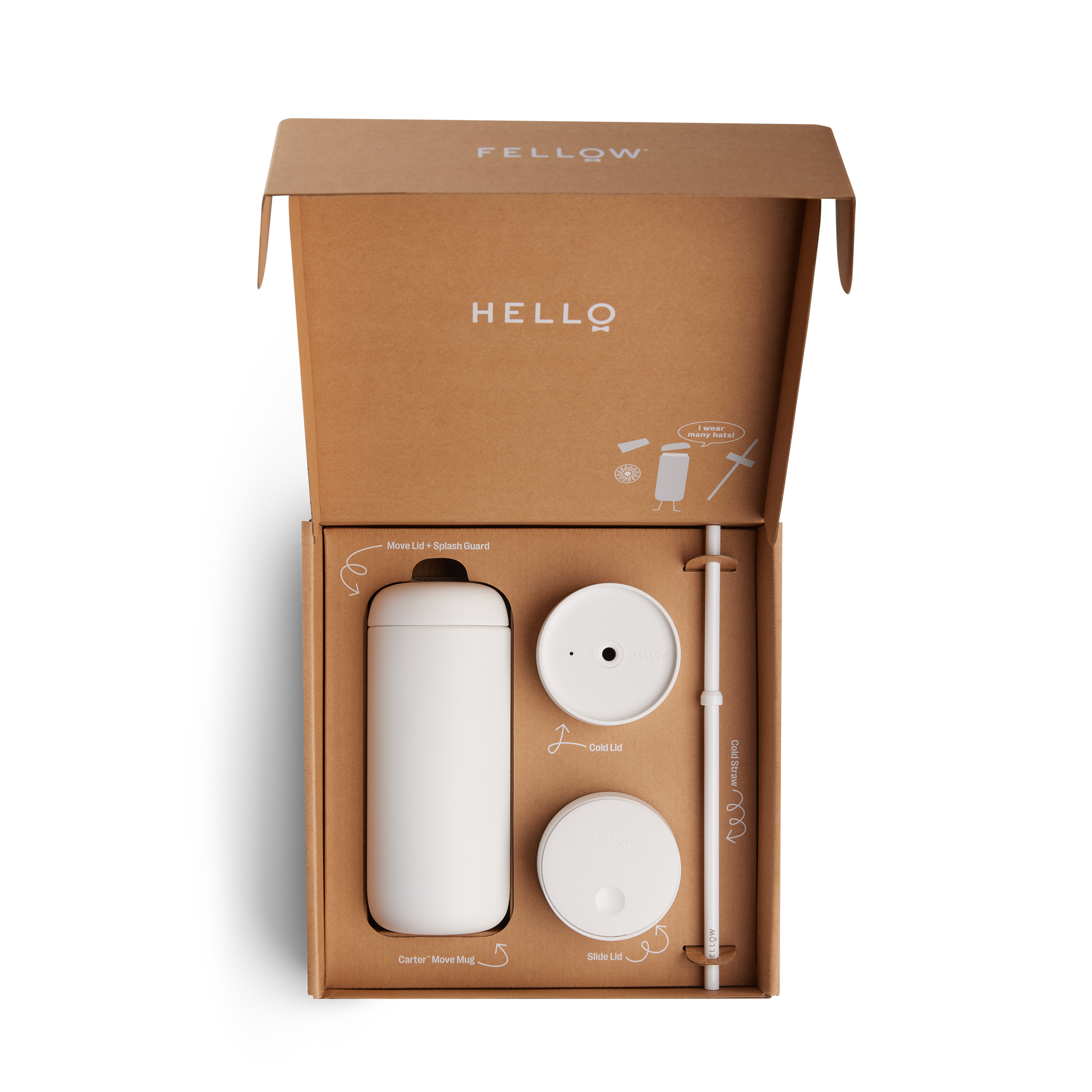 Fellow Carter 3-in-1 Sip System | Thermobecher-Set mit verschiedenen Deckeln - Coffee Annan